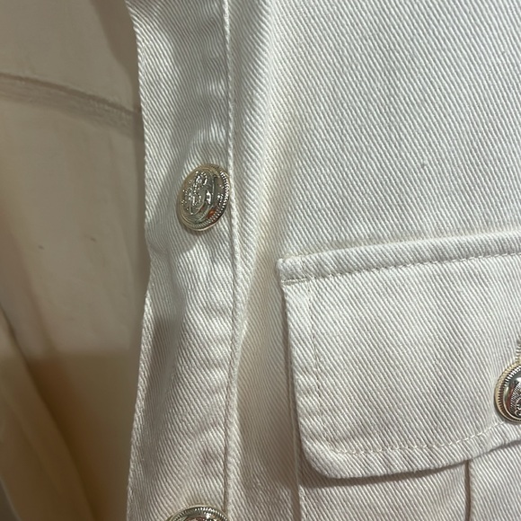 Zara Ivory Denim Jacket extra small - Picture 3 of 4